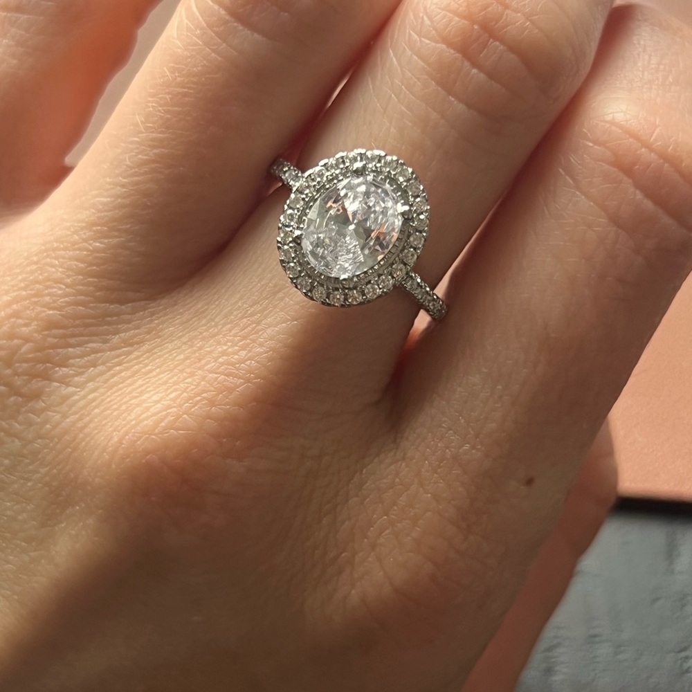 Engagement Oval Shape Stunning Statement Ring Big… - image 1